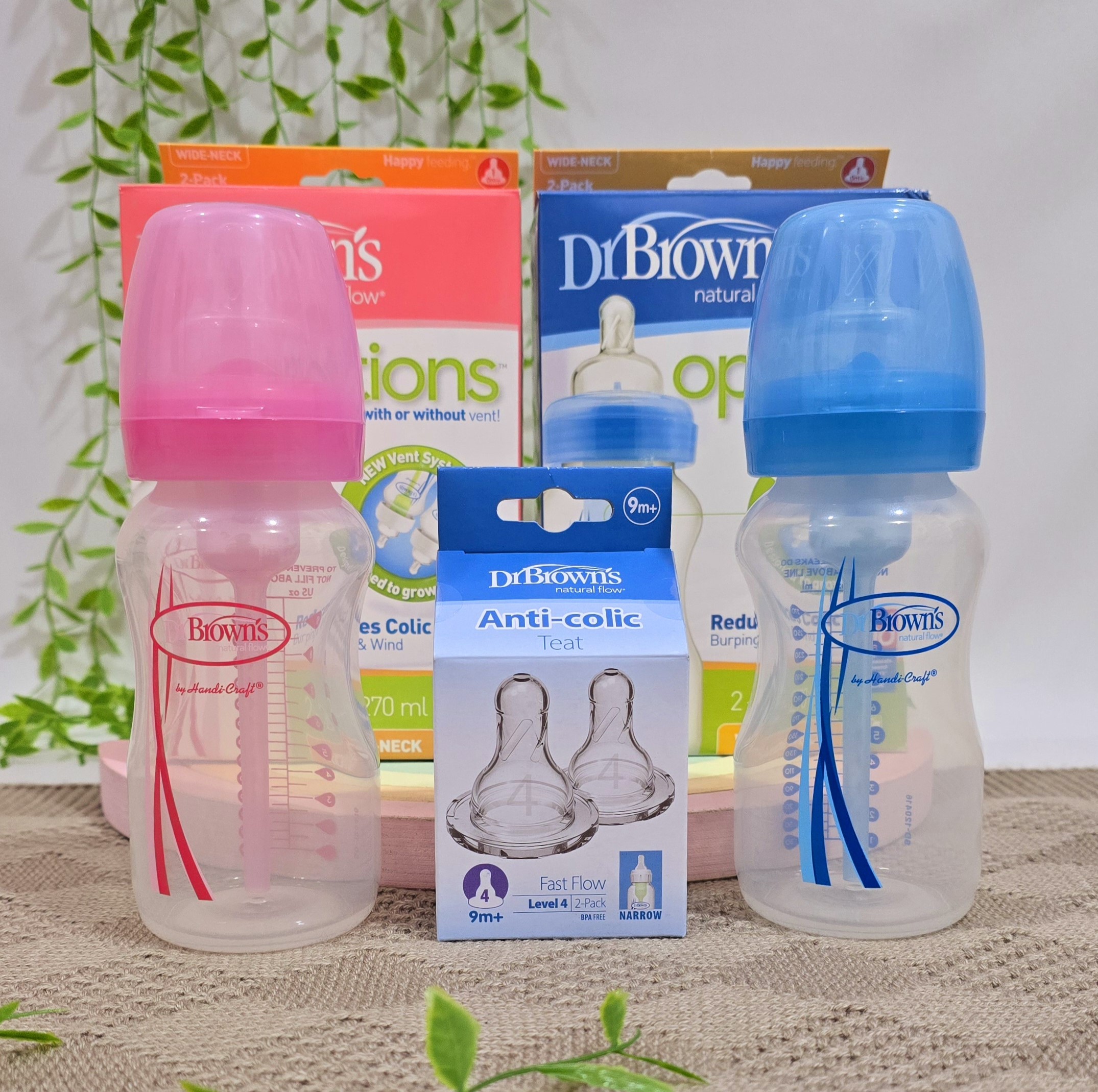 شیشه شیر دکتر براون 270 میل طلقی س باریک