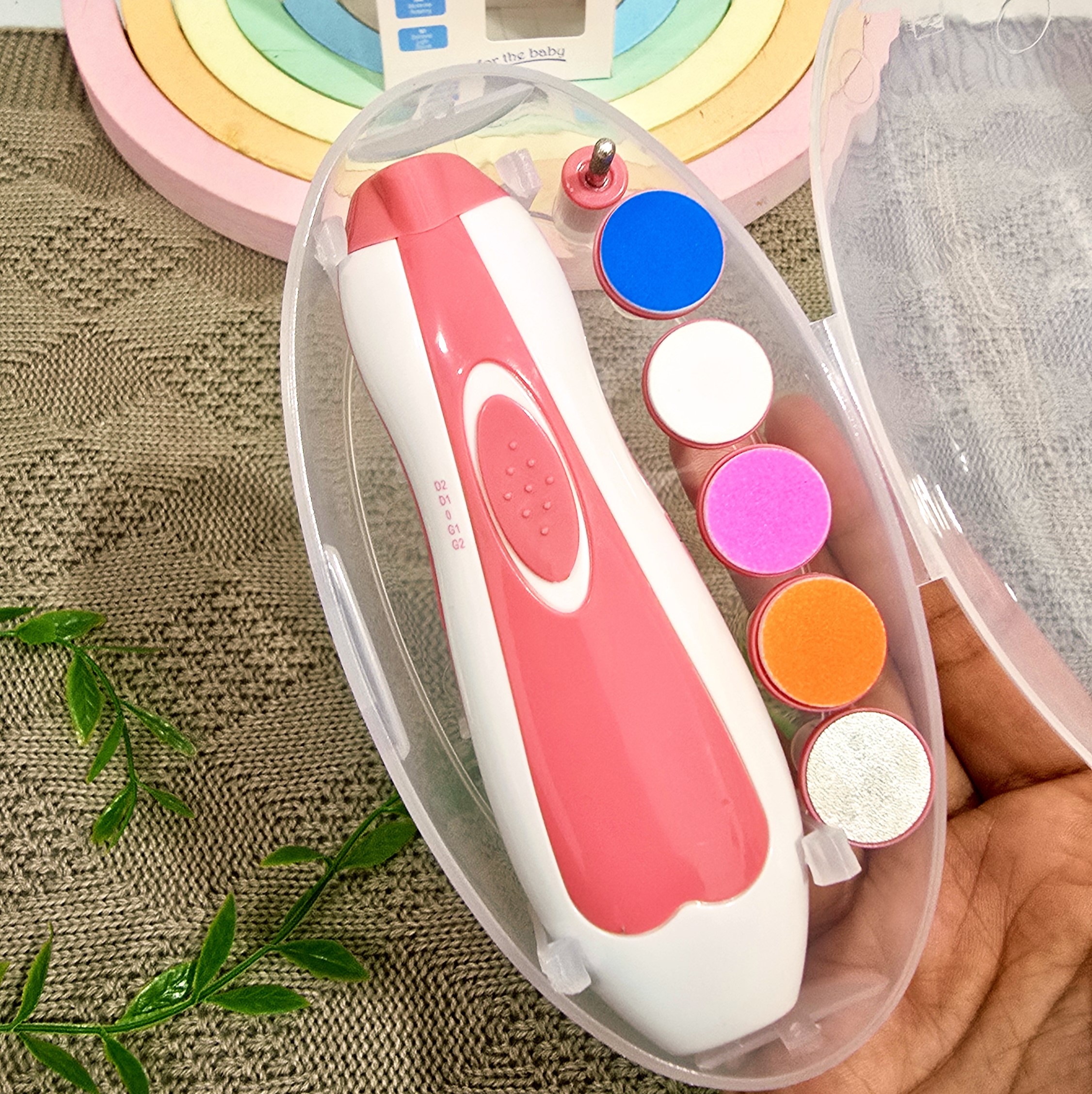 سوهان برقی ناخن کودک رنگ صورتی | خرید بهترین ناخنگیر برقی نوزاد