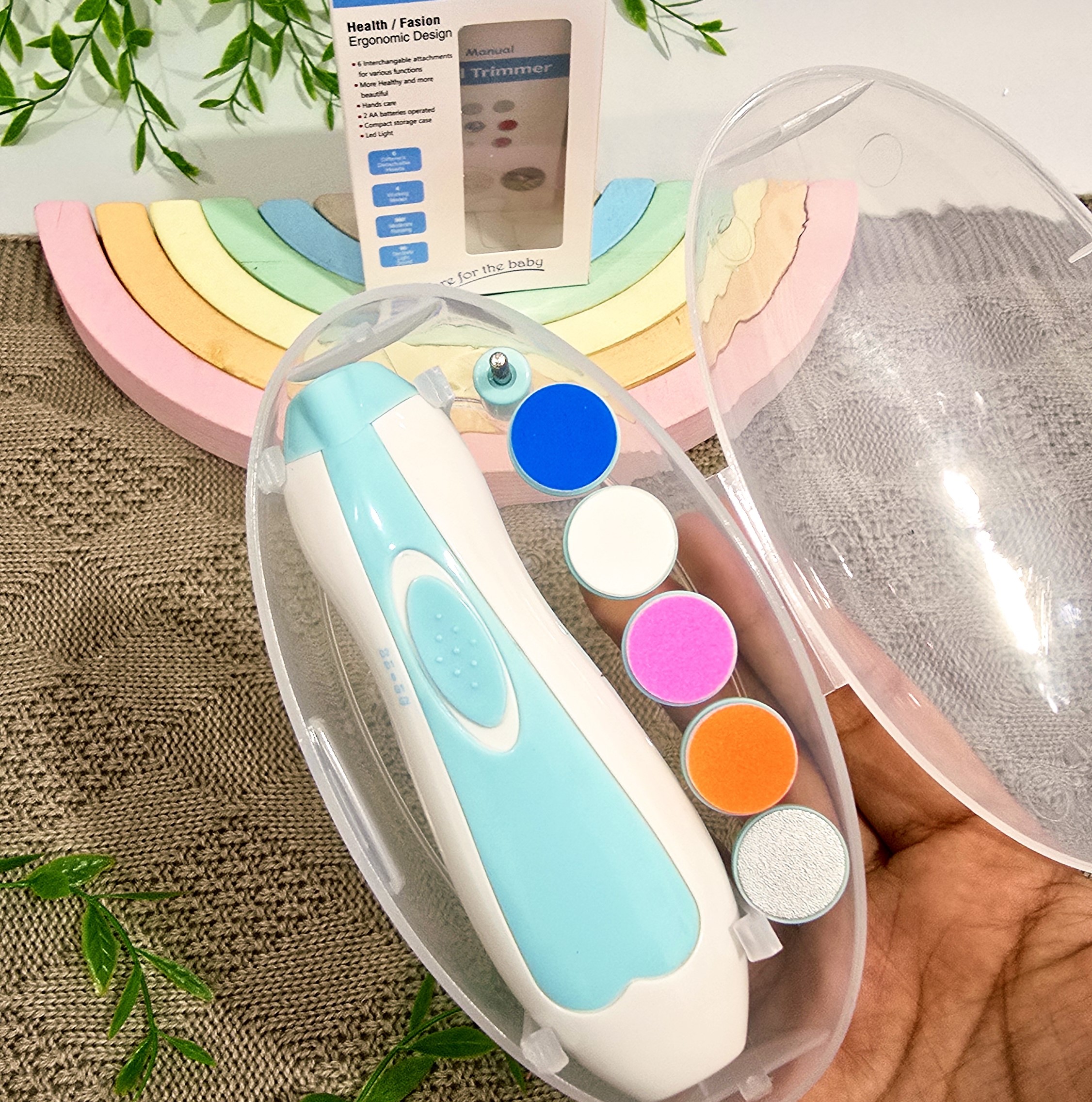 سوهان برقی ناخن نوزاد و کودک رنگ آبی | خرید ناخنگیر برقی بچه از سیسمونی رضایی