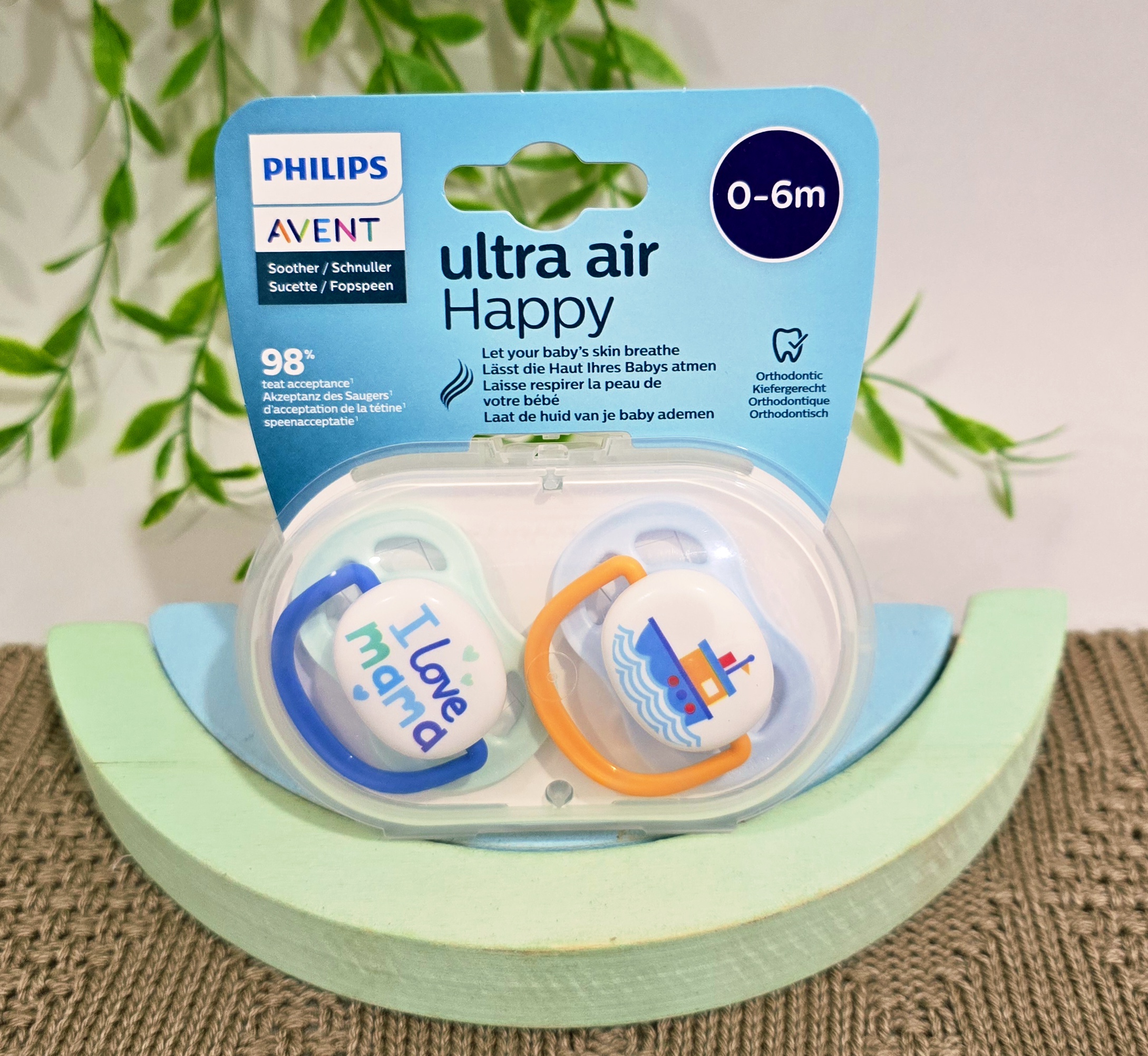 پستانک اونت Ultra Air سایز ۰ تا ۶ ماه با طراحی تهویهدار مناسب نوزادان