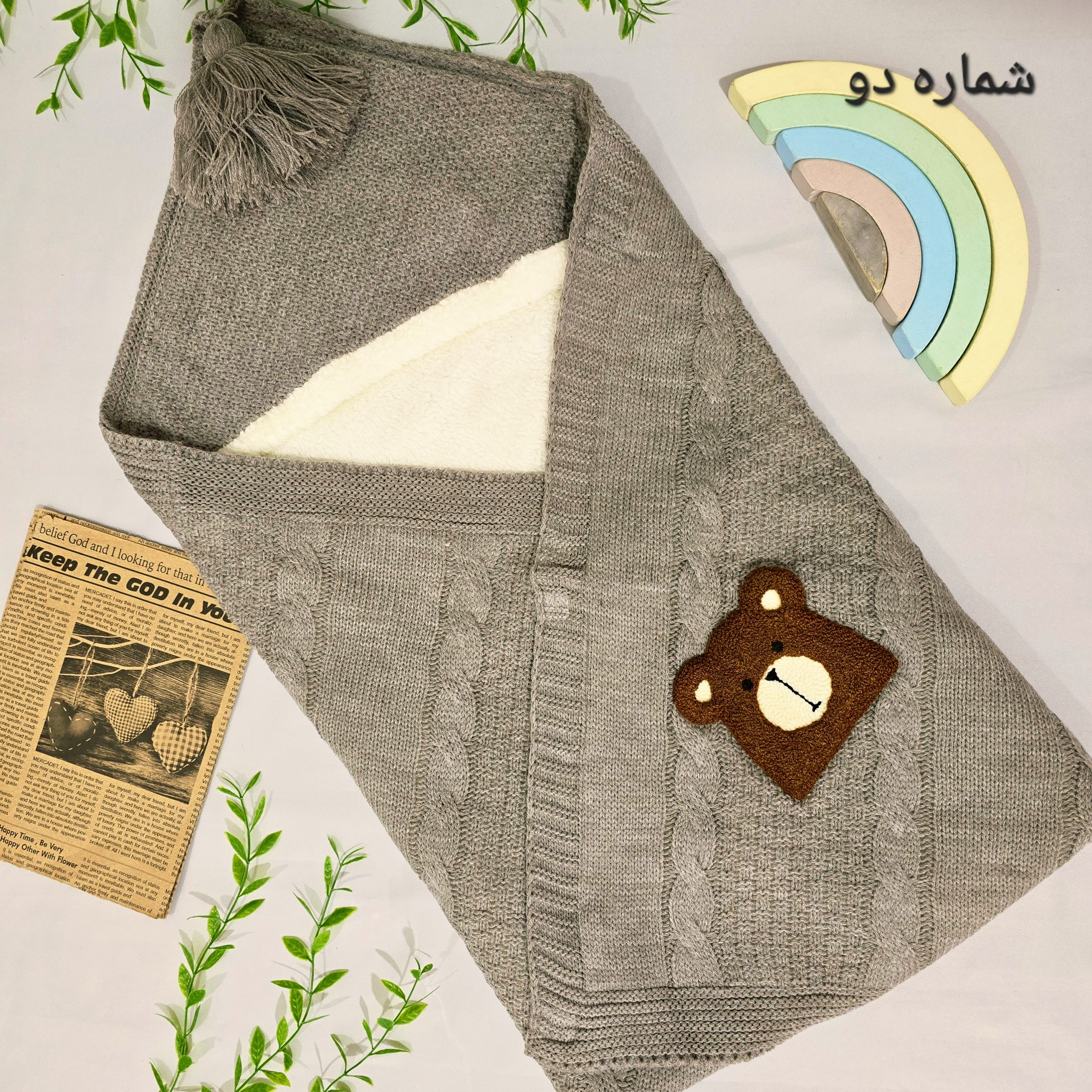 پتو بافت نوزادی پولیشی قنداق شو بی بی نیک - Image 3