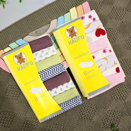 دستمال حولهای نوزاد هاوفو ۸ عددی | نرم، ضدحساسیت و کاربردی